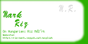 mark riz business card